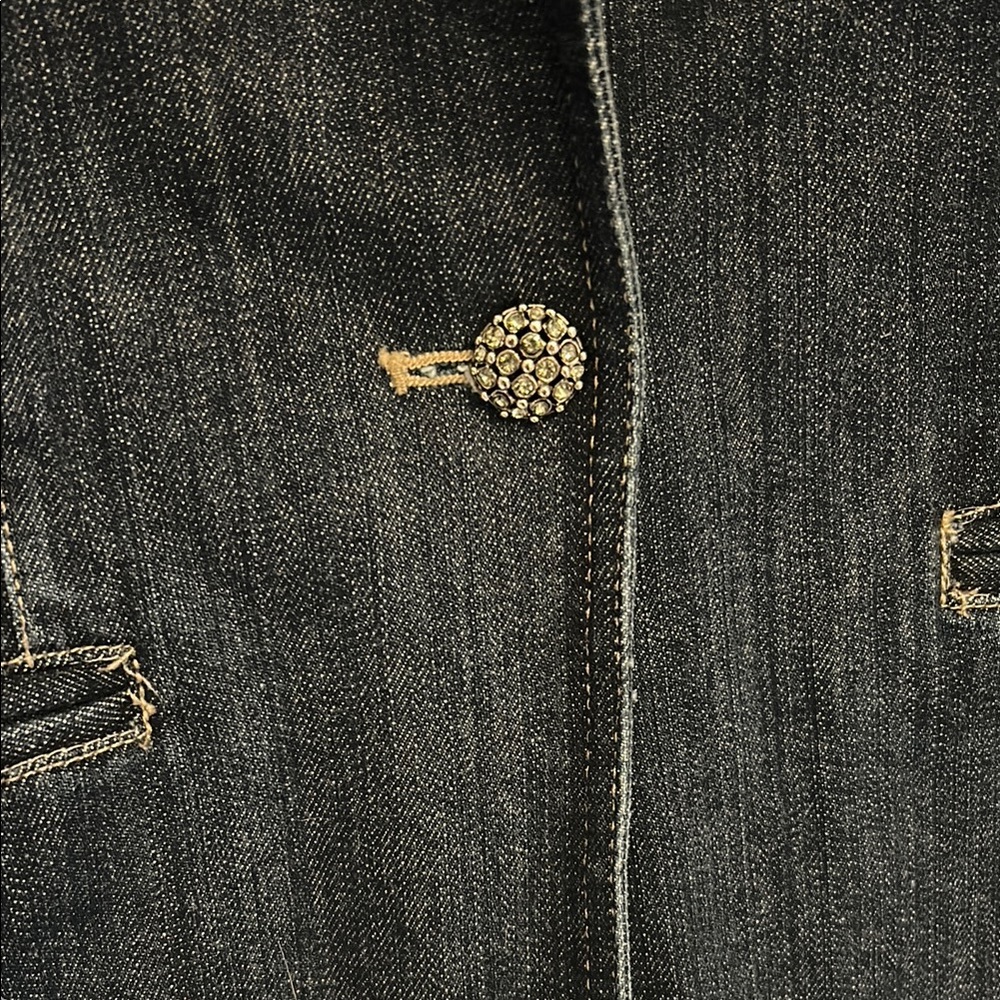 Women's Black Denim Jacket - Picture 3 of 8
